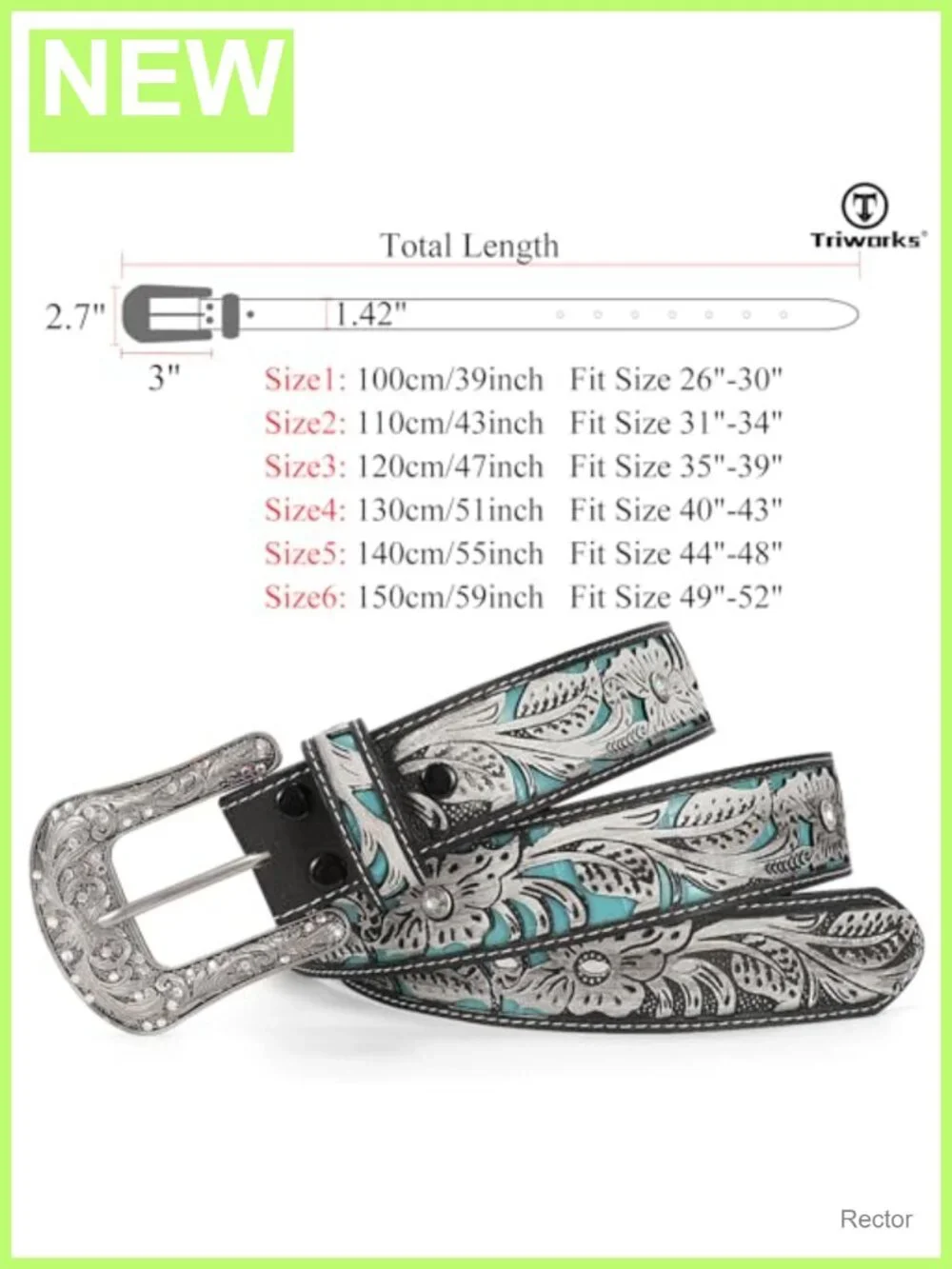 Western Belts for Women Cowgirl Cowboy with Interchangeable Buckles PU Leather